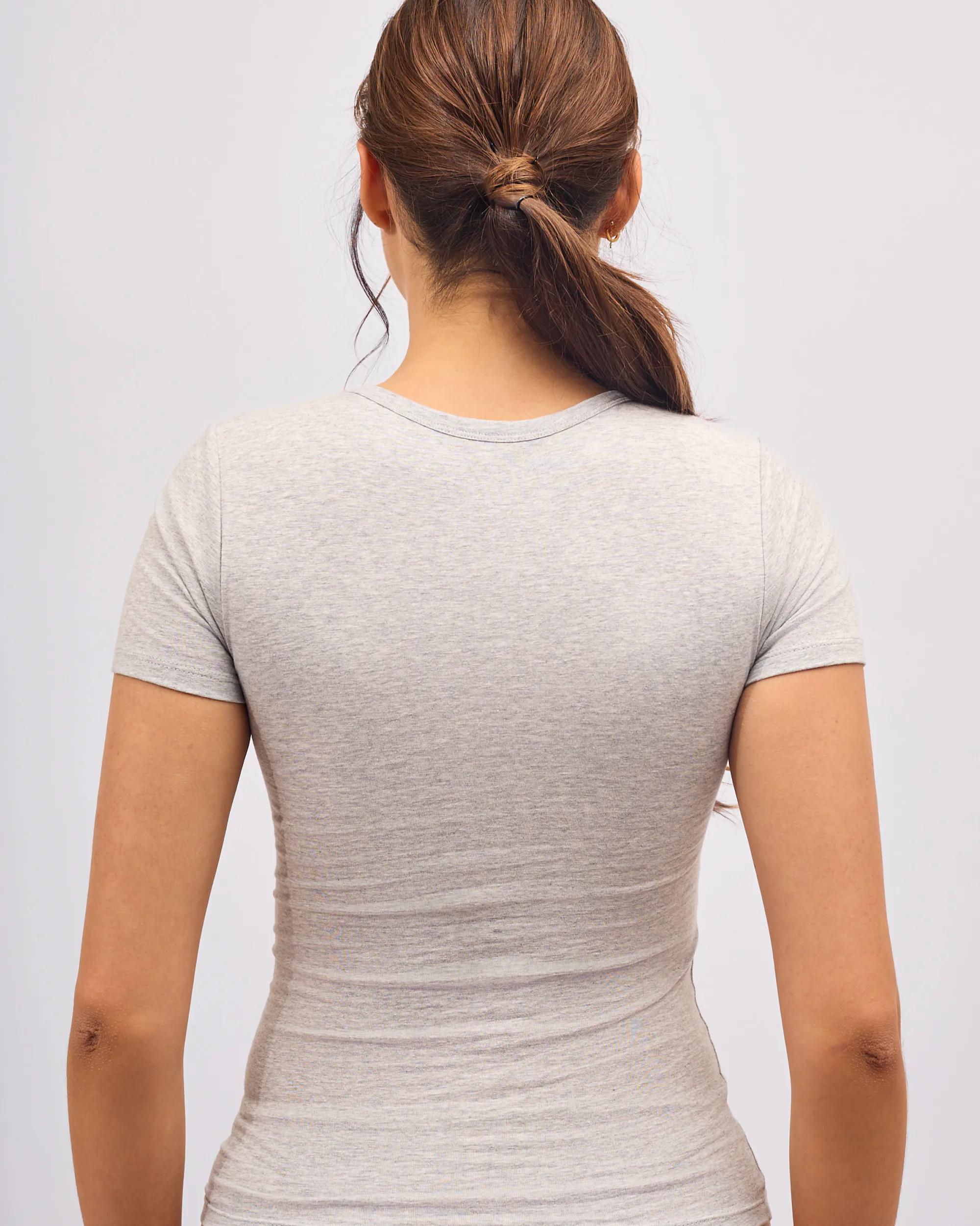 Tee-Shirt Col Rond Coton No Bra - Light Grey - Image 5